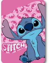 Disney Lilo ir Stitch rožinė vilnonė antklodė banguota 100x140cm