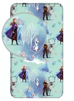 Disney „Ledo šalis“ balti medžiai paklodė su guma, 90x200 cm