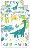 Patalynė bawełniana 100x135 Dinozaury turkusowa poszewka 40x60 August 24