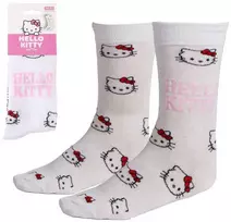 Hello Kitty baltos suaugusiųjų ilgos kojinės 36/43