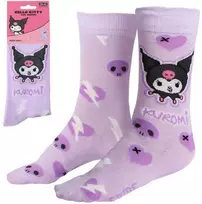 Hello Kitty Kuromi violetinės ilgos kojinės suaugusiems 36/43