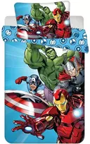 „Avengers“ šviesiai mėlynas vaikiškas patalynės komplektas 100–135 cm, 40–60 cm