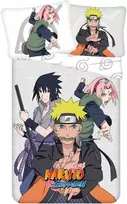 Patalynė bawełniana 140x200 Naruto pilka kolorowa poszewka 70x90 JF24