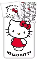 Hello Kitty baltas patalynės užvalkalas 140–200 cm, 70–90 cm
