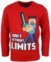 Minecraft vaikiški ilgomis rankovėmis marškinėliai, 8 metų vaikams