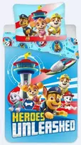 Paw Patrol Unleashed patalynės užvalkalas 135√ó200cm, 80√ó80cm