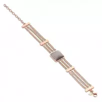 Viktorijos rožinio aukso spalvos rudo akmens apyrankė