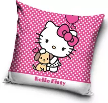 Carbotex Pliušinis dekoratyvinis PAGALĖS UŽVALGALAS HELLO KITTY pagalvei 40x40 cm VELVET