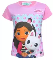 Pink Gabby's Dollhouse Pandy Light Rožinė Pandy Light Rožinė vaikiška trumpomis rankovėmis palaidinė, 2 metai