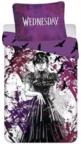 Patalynė su mikrofibry 140x200 Wednesday Raven violetinė poszewka 70x90 JF24
