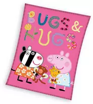 Peppa Pig Bugs&Hugs koralų spalvos vilnos antklodė 110x140cm