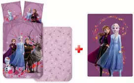 „Disney Frozen“ violetinė vaikiška patalynės komplektas ir poliarinė antklodė