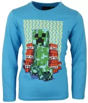 „Minecraft“ tamsoje šviečiantys ilgomis rankovėmis vaikiški marškinėliai, palaidinė 6 metų vaikams