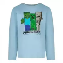 „Minecraft Trio“ vaikiški ilgomis rankovėmis marškinėliai, 10 metų vaikams
