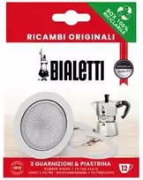 Gaskets and filter plate for Bialetti alum. 12-cup moka pots