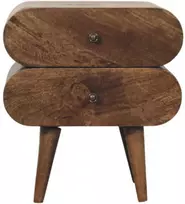 Artisan Furniture Siauras naktinis staliukas su 2 stalčiais