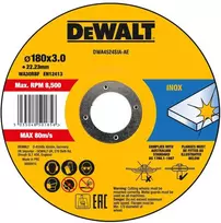INOX plieno pjovimo diskas 180x22,23x3 mm, našus DeWALT [DWA4524SIA-AE]