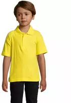 Vaikiški geltonos spalvos polo marškinėliai Enjoy