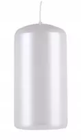 Donau Home Standartinė žvakė ant kolonėlės, lakuota, 50x100 mm, 4 vnt., perlinės baltos spalvos