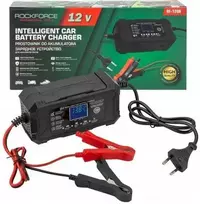 „Rockforce“ automatinis akumuliatoriaus įkroviklis, išmanusis akumuliatoriaus įkroviklis su LCD ekranu, 12 V