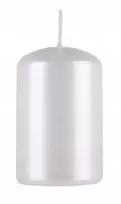 Donau Home Advento žvakė-stulpelis, lakuota, 50x80 mm, 4 vnt., perlinės baltos spalvos