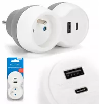 Montis 1 lizdo maitinimo skirstytuvas + USB-A + USB-C MT190-WG