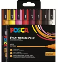 Posca - PC5M - Medium Tip Pen - Warm colors, 8 pc (401670)