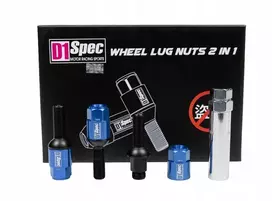 Ratų varžtai D1Spec Heptagon 2in1 plienas M12x1.5 33mm rutulys mėlyni