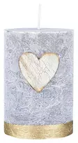 DONAU HOME Auksinės širdies formos žvakė, 70x100 mm, grafito spalvos