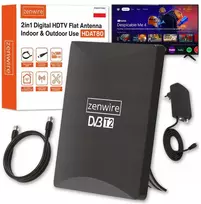 Antžeminės televizijos DVB-T2 HEVC 2in1 lauko / vidaus 4K antena Zenwire HDAT80