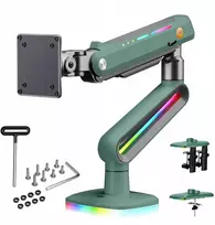 Blow F6-XK Moss Žalias RGB foninio apšvietimo žaidimų tvirtas stalo laikiklis dideliems monitoriams, 32–60 colių