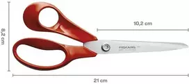 Žirklės Fiskars, kairiarankiams, raudona