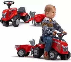 FALK Traktorius Vaikams Massey Ferguson Raudonas su Priekaba