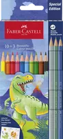 Spalvoti pieštukai Faber-Castell Dino 10+3 spalvų