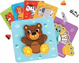 Woopie Medinė Dėlionė Žvėreliai Montessori FSC