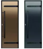 Stiklinės pirties durys HARVIA Legend, aliuminio rėmas 9x21