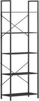Aosom Knygų lentyna, 60x30x170.5 cm, Juoda, Metalas