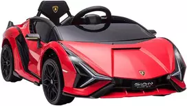Aosom Vaikiškas elektrinis automobilis Lamborghini SIAN 108x62x40 cm raudonas, metalas, žaislinė transporto priemonė