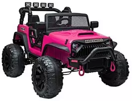 Elektromobilis vaikams Jeep JC666 Lakuotas, rožinis