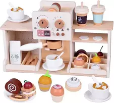 Medinė kavinė „Coffee Shop“ su priedais
