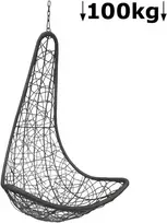 Krėslo-sūpynių krepšys CH-FC1076-2G W105xH120xØ70cm tamsiai pilkas