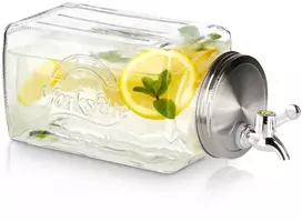 Gėrimų stiklinis indas su kraneliu 3,3 l
