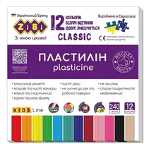 Plastilinas Zibi 1.ZB6233, 12 spalvų
