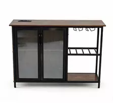 Promotions Vyno baro spintelė 110x35x82 cm ruda juoda, laikymas