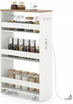 Promotions Virtuvinis vežimėlis, 47,5x20x80,5 cm, balta, medžio drožlių plokštė