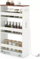 Promotions Laikymo vežimėlis, 47.5x20x80.5 cm, rudas, 4 lygių su ratukais