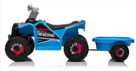 Promotions Vaikiškas elektrinis keturratis su priekaba, 104x39x48 cm, mėlynas, važiuojamasis žaislas