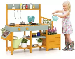 Promotions Žaislinė virtuvėlė, 115,6x34,3x91,4 cm, geltona, mediena