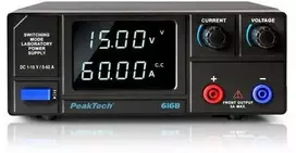 Peaktech Laboratorinis perjungimo maitinimo šaltinis DC 1-15V 60A smailė