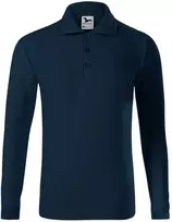 Malfini As Vaikiški Marškinėliai Pique Polo Ls Navy mėlynas Ilgom Rankovėmis 200 g/m²